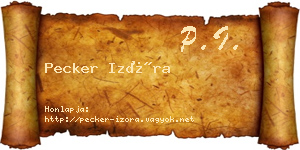 Pecker Izóra névjegykártya